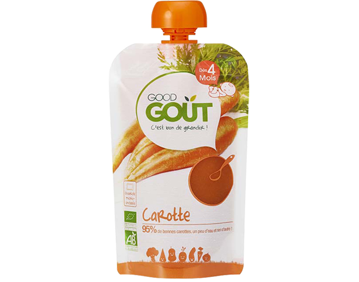 GOOD GOUT Gourde de Lgumes pour Bb 120 g - Carotte - Ds 4 mois