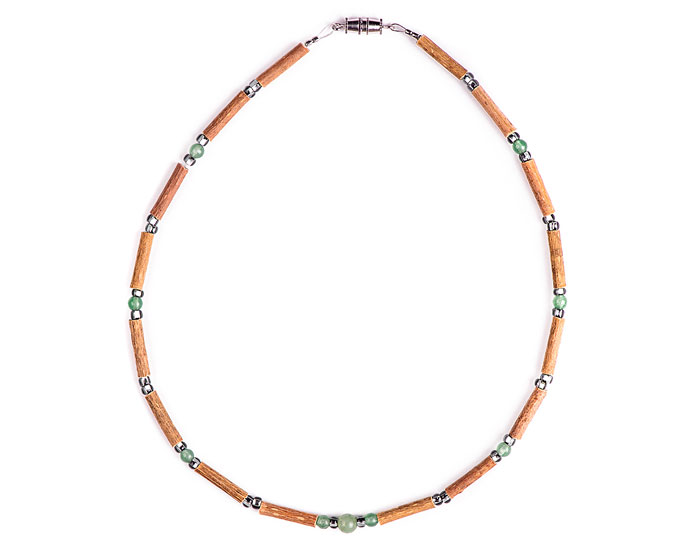 Collier de Noisetier Enfant Aventurine et Bronze 33 cm PUR