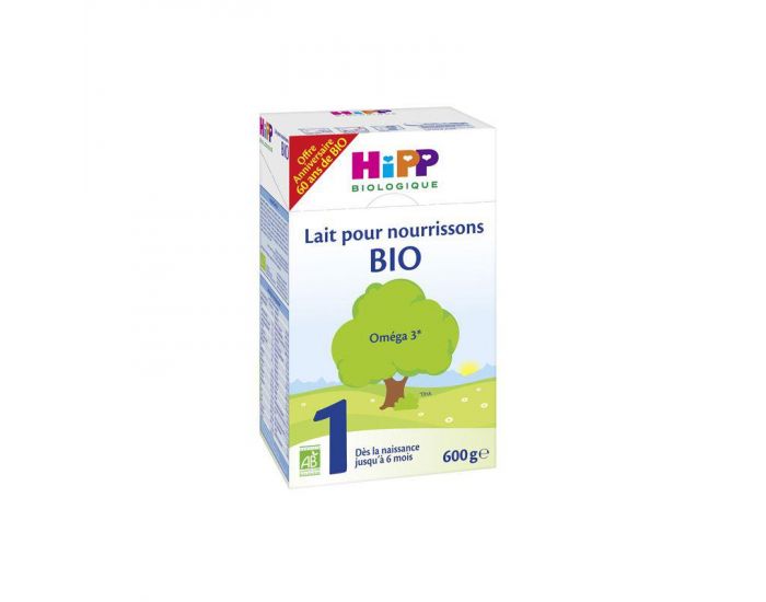 HIPP BIOLOGIQUE Lait 1 pour nourrissons BIO - 4 boites de 600g - Hipp