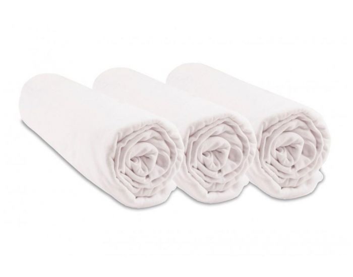 EASY DORT Lot de 3 Draps Housse Coton Bio - 32x72 cm