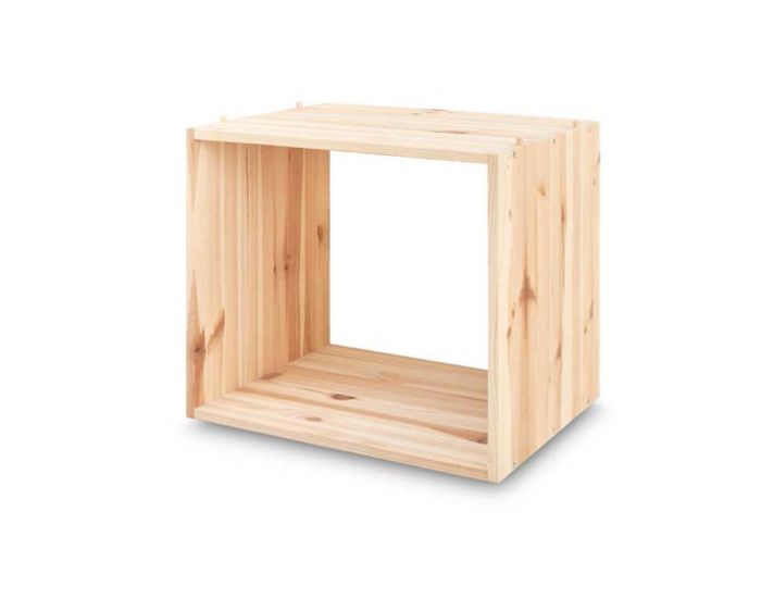 EUROPE & NATURE Cube Biblioth�que Pin Massif Emboitable Kubus - 45x39x35 cm