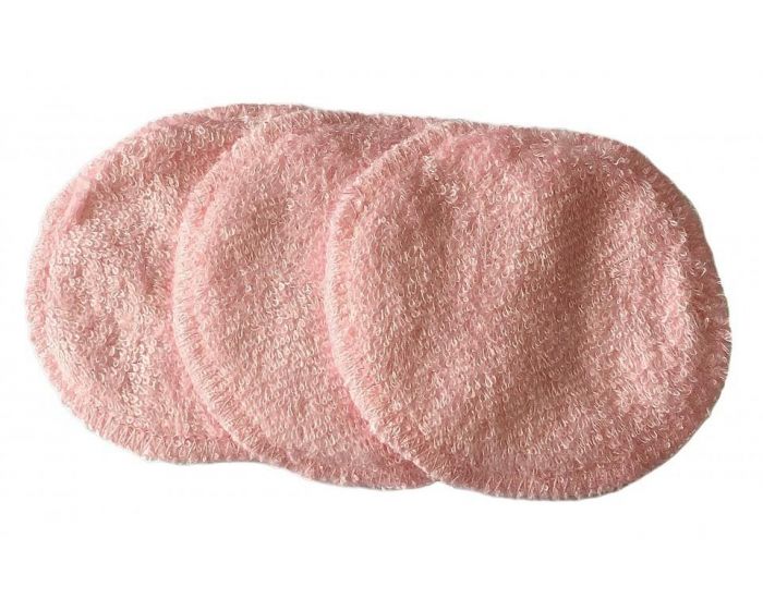EASY DORT Lot de 3 Disques � D�maquiller - Viscose de Bambou - Rose-Blanc