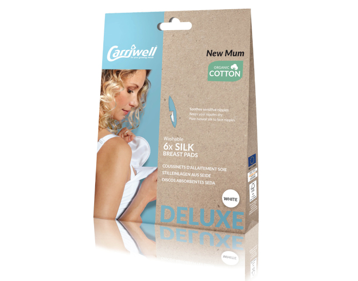 CARRIWELL Coussinets d'Allaitement Lavables Soie et Coton - 3 paires