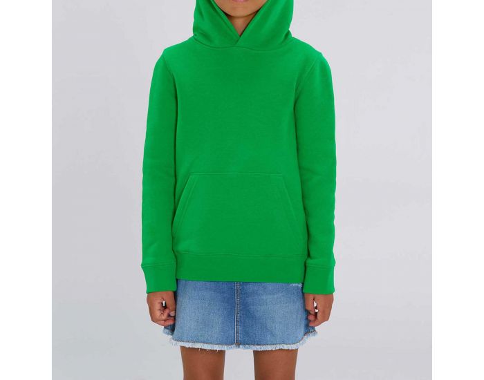 MADE IN BIO Hoodie Fille Manches Montes Coton Bio - Vert Chlorophylle - 5/6 Ans 5-6 ans