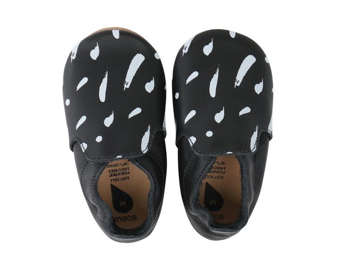 BOBUX Chaussons en cuir Bobux soft soles - Noir/blanc loafer
