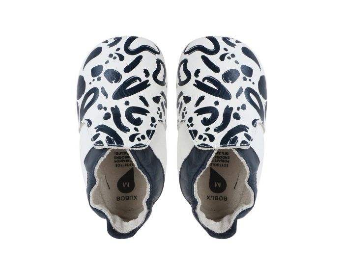 BOBUX Chaussons en cuir Bobux soft soles - Abstract Navy
