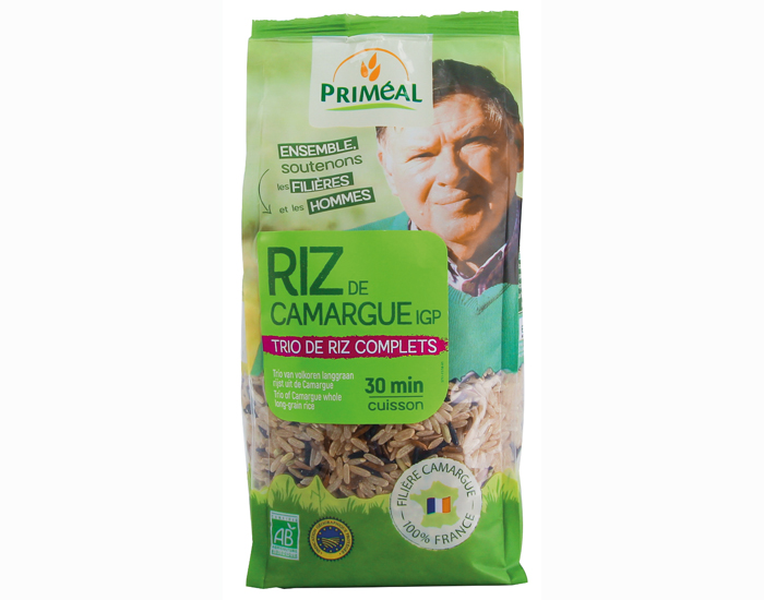 PRIMEAL Trio de Riz de Camargue - Brun Rouge Noir  5 kg