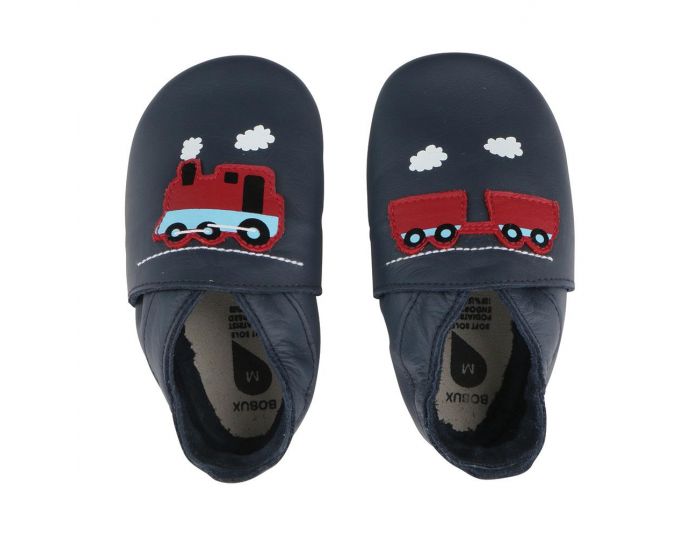 BOBUX Chaussons en cuir Bobux soft soles - Train Marine