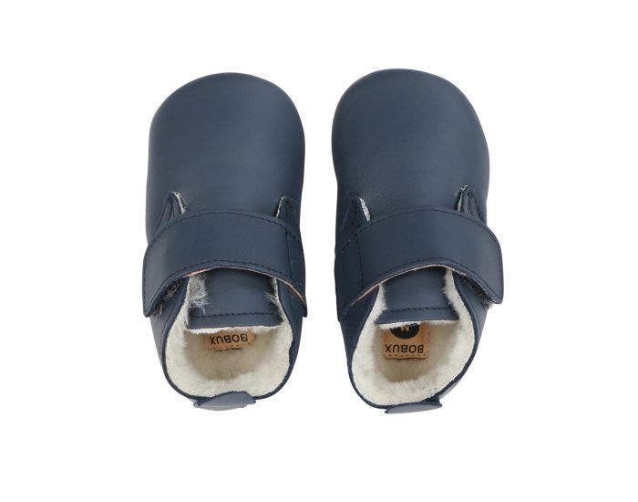 BOBUX Chaussons en cuir Bobux soft soles - Bottine  scratch Fourre Desert Marine