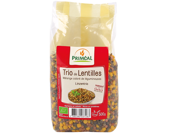 PRIMEAL Trio de Lentilles Vertes Jaunes Roses  5 kg