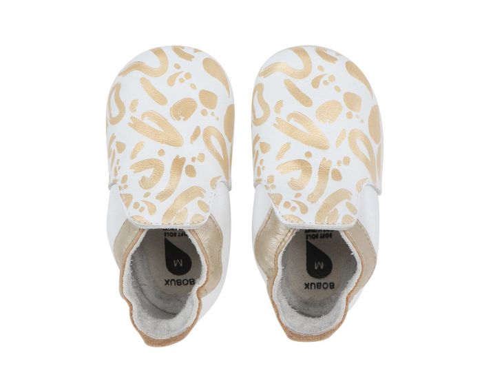 BOBUX Chaussons en Cuir Bobux Soft Soles - Abstract Gold