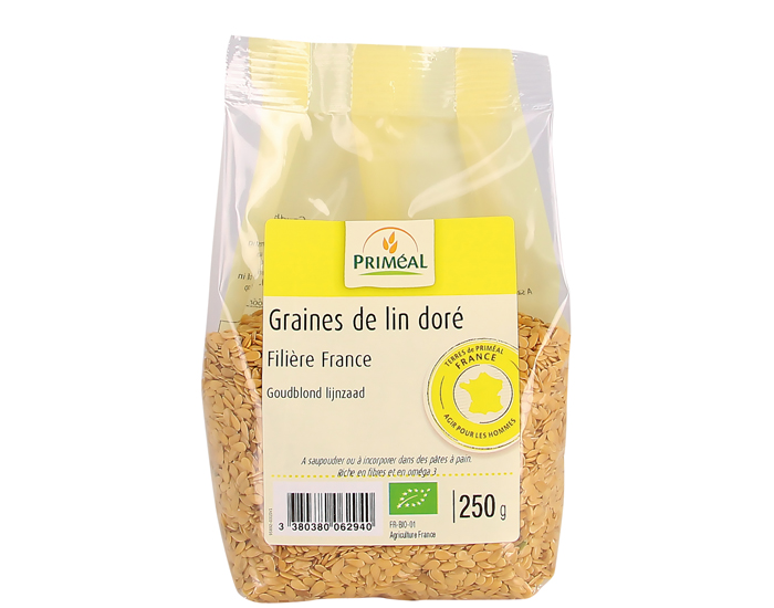 PRIMEAL Graines de Lin Dor France - 250 g