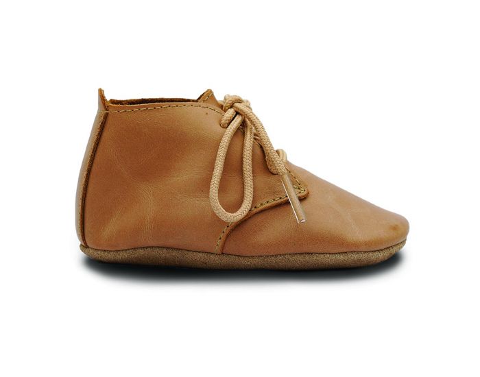 BOBUX Chaussons en cuir Bobux soft soles - Bottine  lacets Desert Caramel