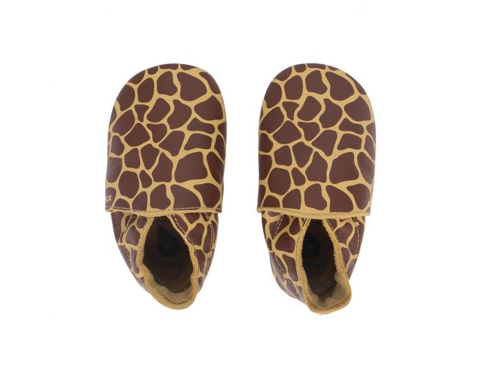 BOBUX Chaussons en cuir Bobux soft soles - Moutarde Imprim Girafe