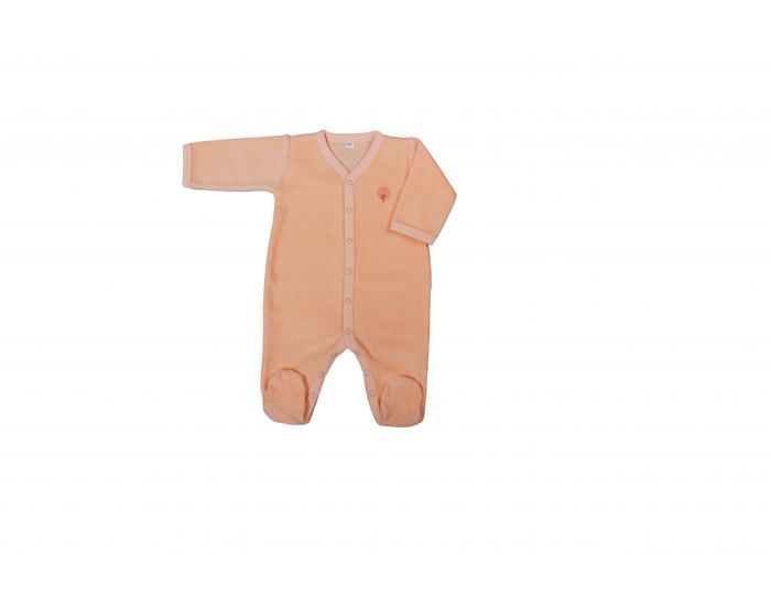 EVEIL ET NATURE Pyjama Velours - 100% Coton Bio - P�che