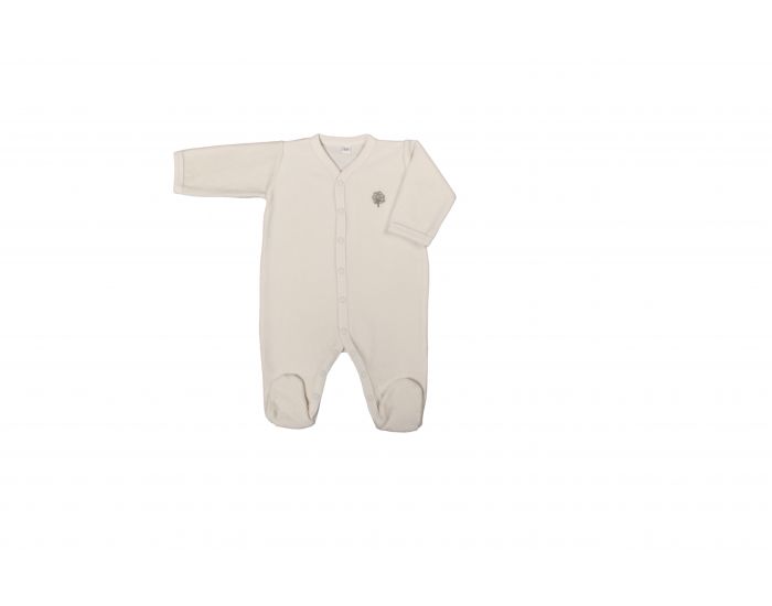 EVEIL ET NATURE Pyjama Velours - 100% Coton Bio - Ecru