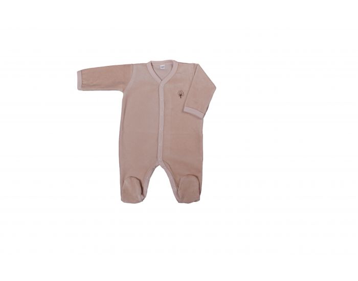 EVEIL ET NATURE Pyjama Velours - 100% Coton Bio - Beige