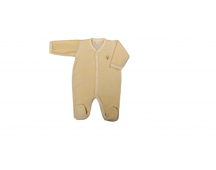 EVEIL ET NATURE Pyjama Velours - 100% Coton Bio - Jaune