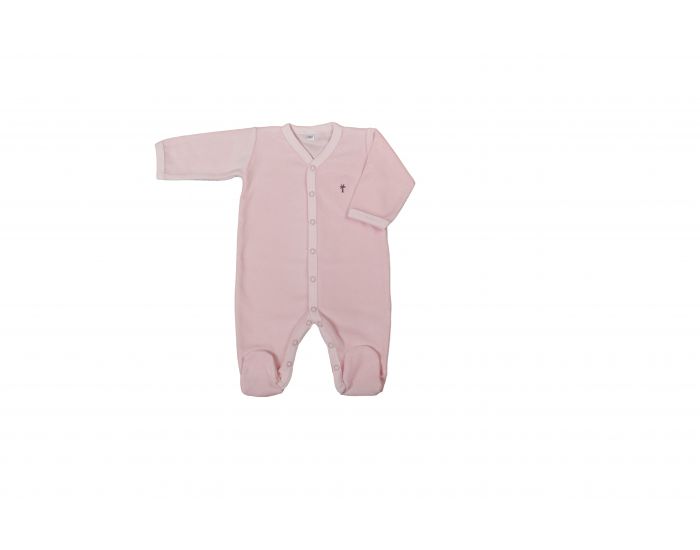 EVEIL ET NATURE Pyjama Velours - 100% Coton Bio - Rose