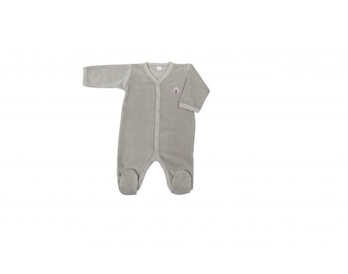 EVEIL ET NATURE Pyjama Velours - 100% Coton Bio - Iris
