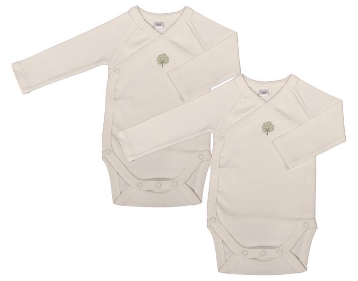 EVEIL ET NATURE Lot de 2 Bodys - Ecru