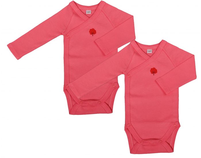 EVEIL ET NATURE Lot de 2 Bodys - Corail