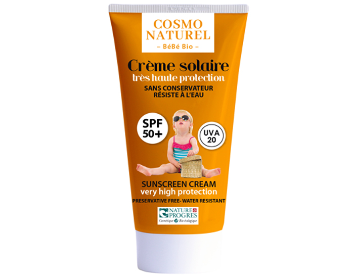 COSMO NATUREL - BEBE BIO Crme Solaire Haute Protection SPF50 - 50 ml