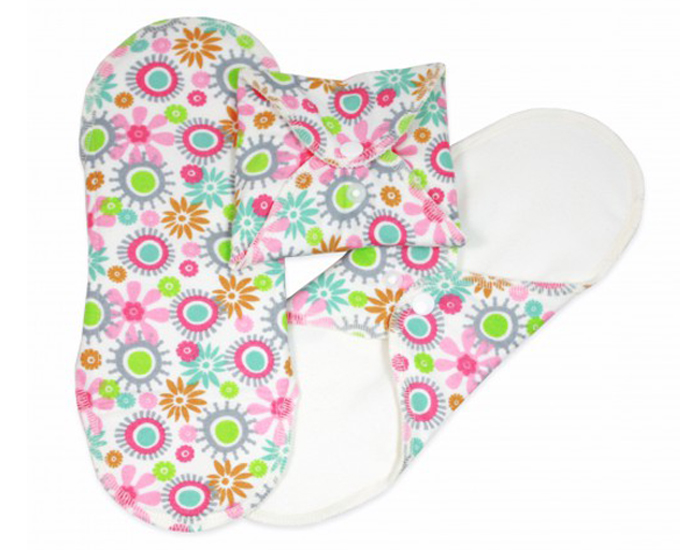 IMSEVIMSE Serviettes Hyginiques Lavables Classic - Fleurs - Lot de 3