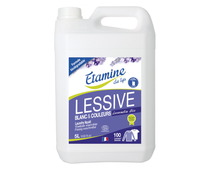 ETAMINE DU LYS Lessive Liquide Blanc et Couleurs à la Lavande 5 L