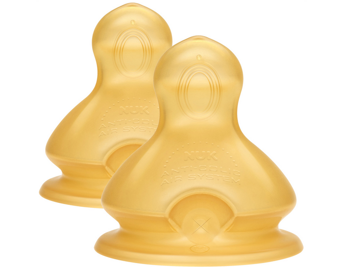 NUK Lot de 2 Ttines Latex First Choice - Taille 2 - Perage L (Lait paissi, bouillie)