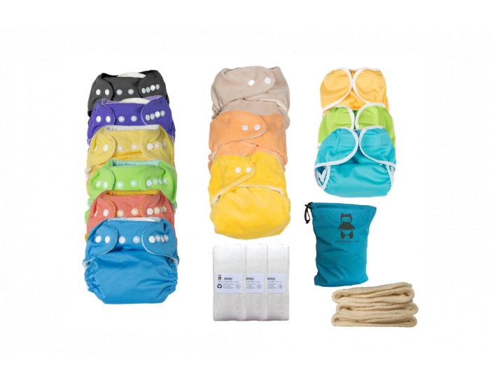 P'TITS DESSOUS Pack Complet de Couches Lavables - Gros Dormeur - Taille Unique (3-15 kg)