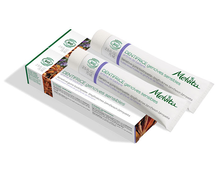 MELVITA Duo Dentifrice Gencives Sensibles  la Badiane - 2x75 ml