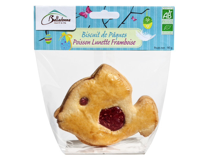 BELLEDONNE Duo de Biscuits Poisson Lunette Framboise - 2 x 45 g