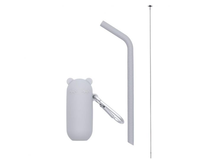 WE MIGHT BE TINY Keepies Paille Avec Etui Ours - Gris