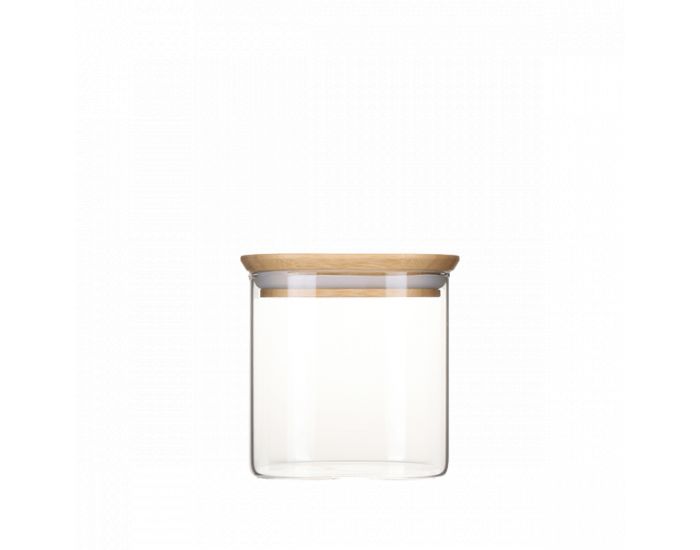 PEBBLY Pebbly -- Boite en verre carr� avec couvercle en bambou 800 mL