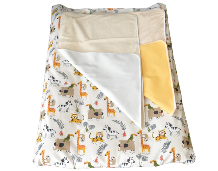 LULU NATURE Housse de Matelas  Langer + 2 Tapis de Change - Jungle