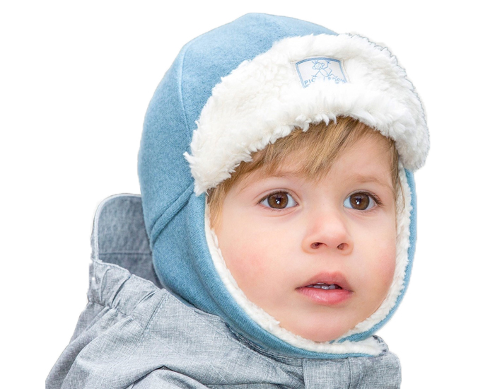 PICKAPOOH Bonnet Bb Fynn en Feutre de Laine - Bleu Ciel