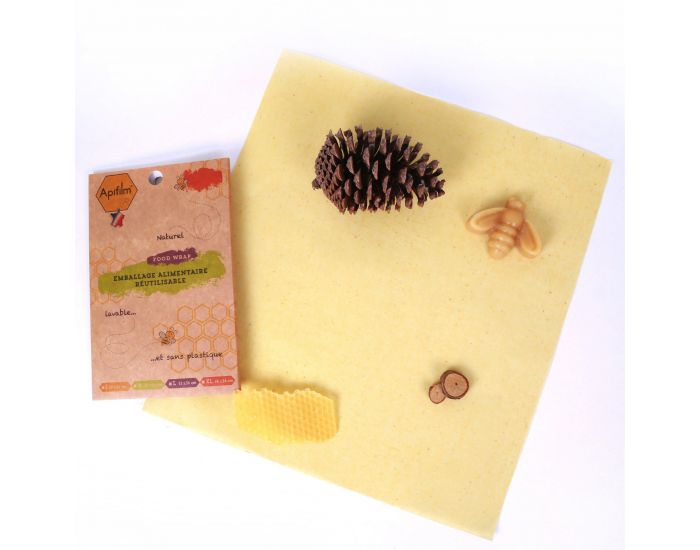 APIFILM Beewrap � la Cire d'Abeille - Emballage kraft - Taille L