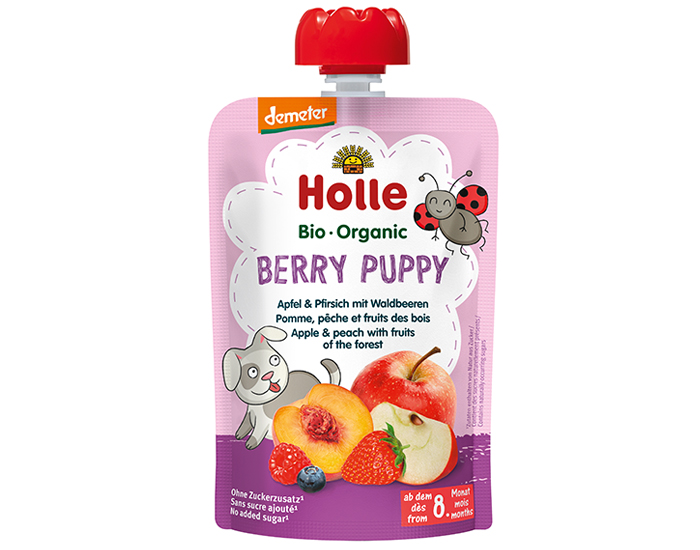 HOLLE Gourde Pomme Pche Fruits des Bois - 100 g - Ds 8 mois