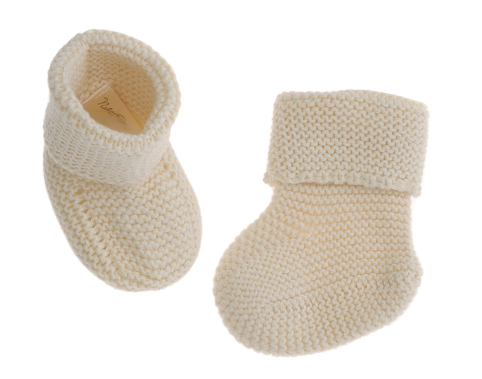NATURAPURA Chaussons B�b� Tricot�s Ecru