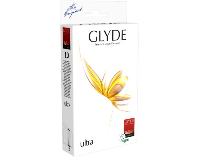  GLYDE Ultra Préservatifs en Latex Naturel Vegan - Pack de 10