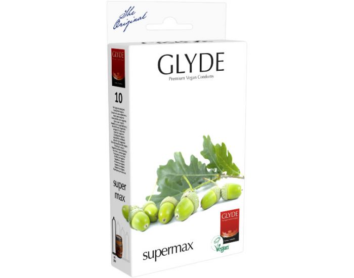 GLYDE Préservatifs en Latex Naturel Vegan - Supermax - Pack de 10