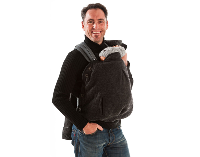 MAMALILA Couverture de Portage Laine et Coton - Anthracite Noir