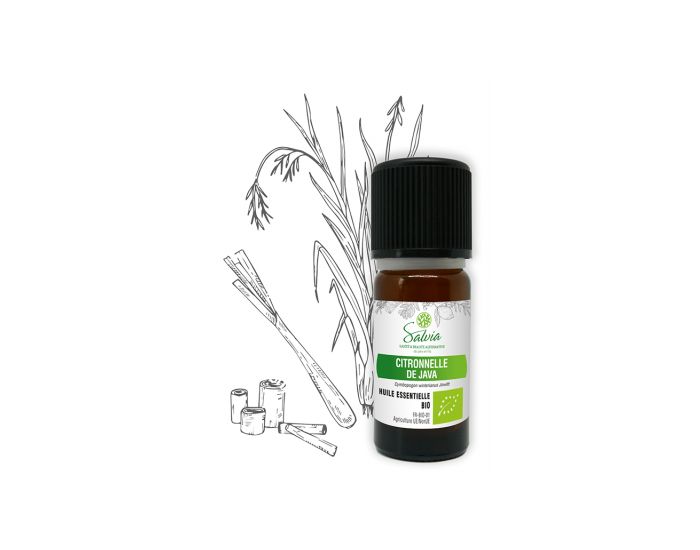 SALVIA NUTRITION Citronnelle De Java - Huile Essentielle Bio - 10 ml