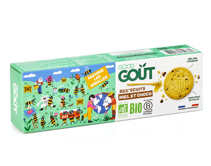 GOOD GOUT KIDZ Bee'scuits au Miel et au Chocolat - 100 g - D�s 3 ans