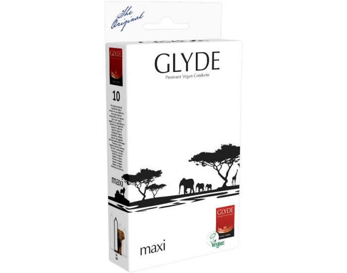  GLYDE Maxi Préservatifs en Latex Naturel Vegan - Pack de 10