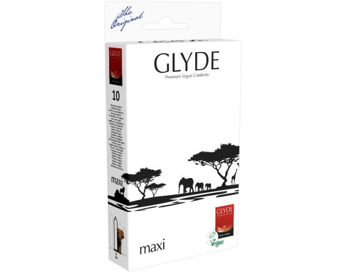  GLYDE Maxi Pr�servatifs en Latex Naturel Vegan - Pack de 10