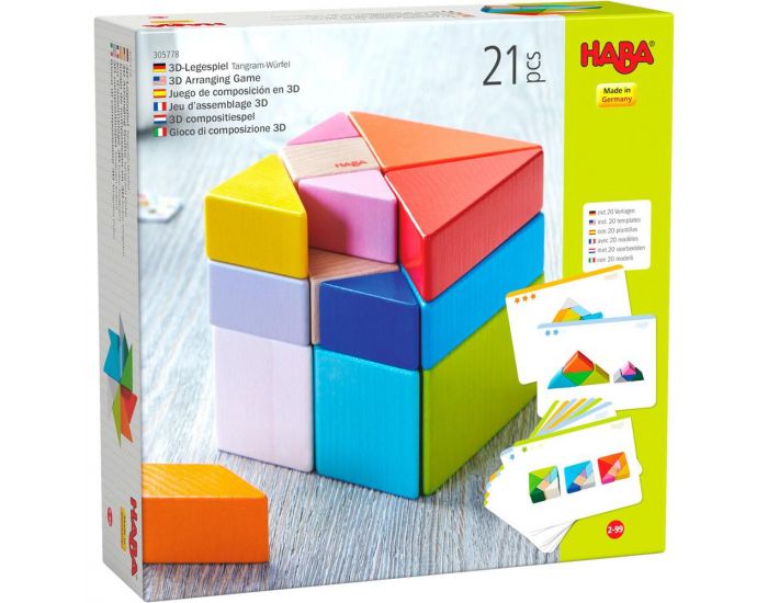 HABA Jeu D'Assemblage 3D Cube Tangram - Ds 3 ans