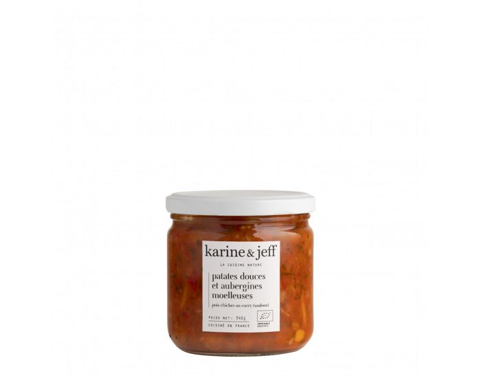 KARINE & JEFF Patates Douces Et Aubergines Moelleuses - Pois Chiche Au curry Tandoo - 340g