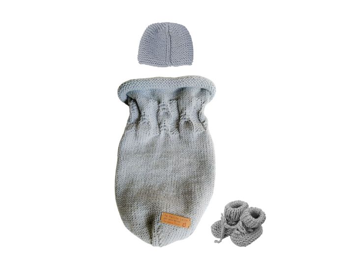MA PETITE LAINE Trousseau Laine Merinos (Cocon, Bonnet, Chaussons) 0-6 Mois